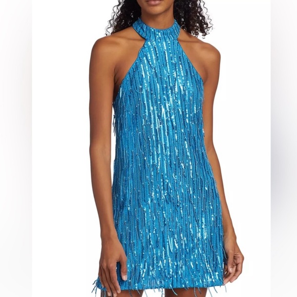 Saylor NWT Marionne Sequin Fringe party Dress - Picture 1 of 5